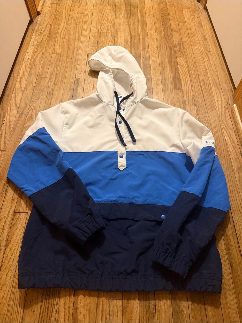 Columbia Harborside PFG Windbreaker Pullover Jacket Women's Blue White Small